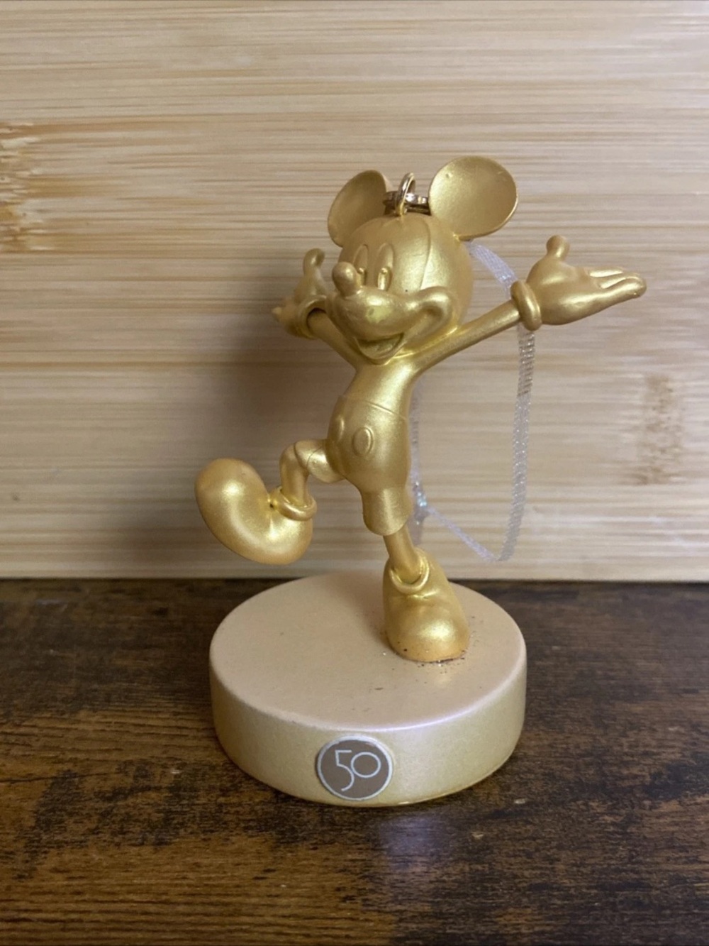 Disney Fab 50 Mickey Gold Ornament Magic Kingdom 50th Anniversary